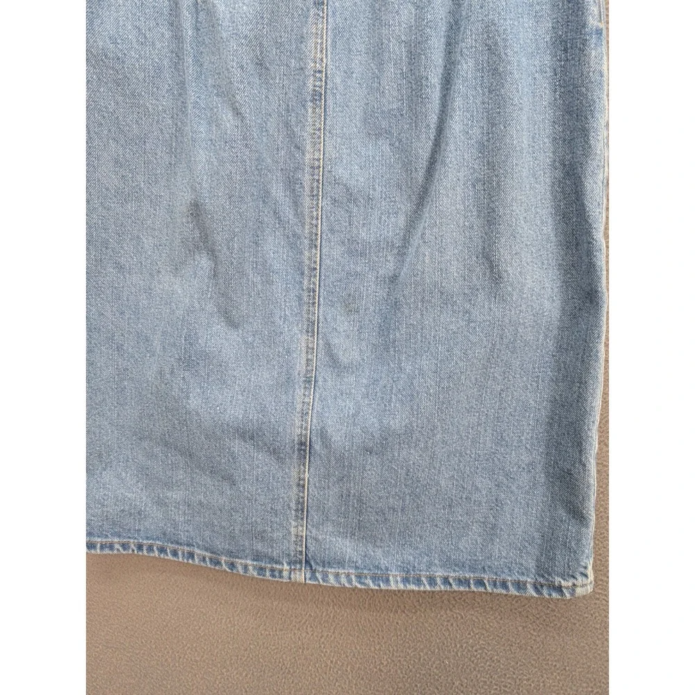 Vintage GAP Denim Midi‎ Skirt Size 6 Short Rivet Cotton 90s Classic Retro Slit
